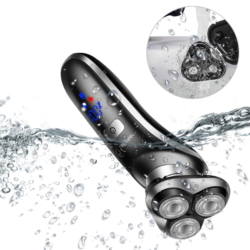 HATTEKER Rotary Electric Shaver 4 in 1 Facial Electric Razor for Men USB Rechargeable Grooming Kit Beard Wet Dry Shaving Machine