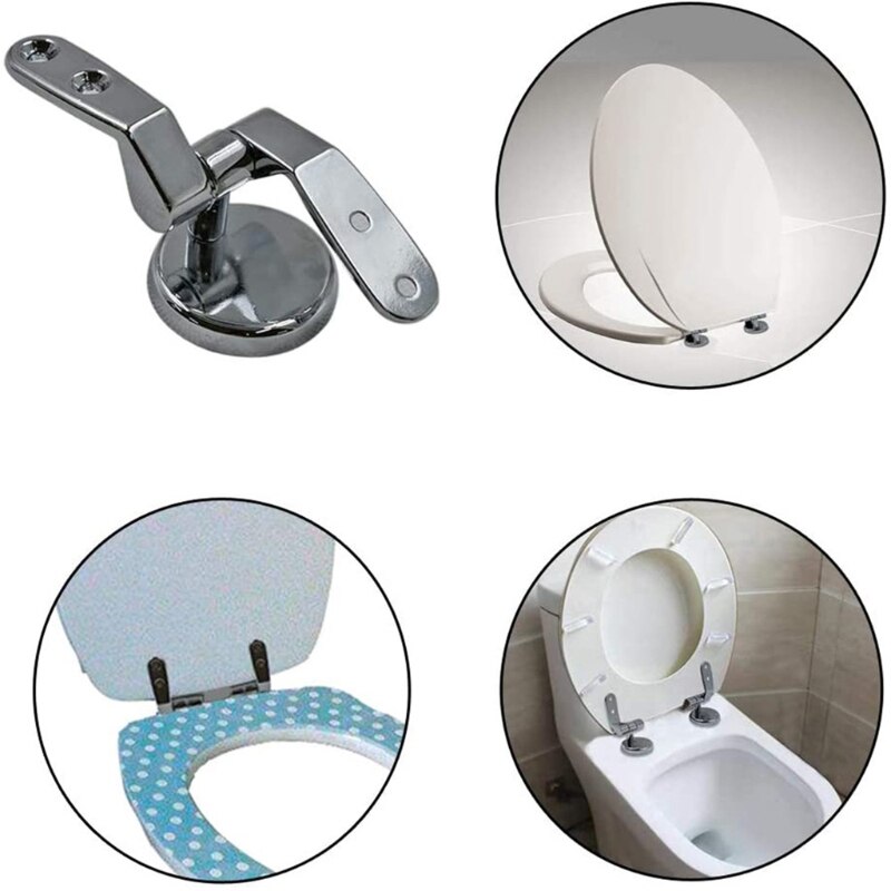 1 Pair Toilet Seat Hinge Replacement Parts Mountings with Screws Bolts and Nuts Closestool Hinge Mountings Hardware Kit