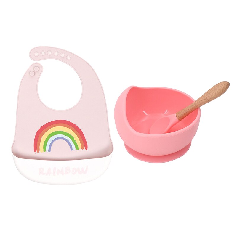 2 Stks/set Slabbers Kommen Lepel Set Waterdichte Siliconen Kinderen Meisje Jongen Slabbetjes Verstelbare Cartoon Peuter Schort Babyvoeding Stuff: set3