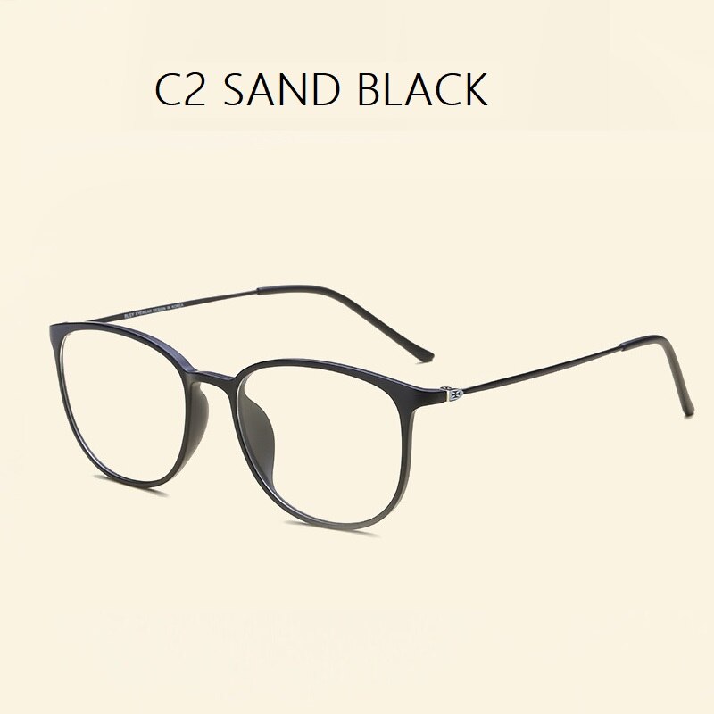 width-136 Ultra light plastic steel tungsten precription thin legs computer goggle women men brand eyeglasses frames female: C2 SAND BLACK