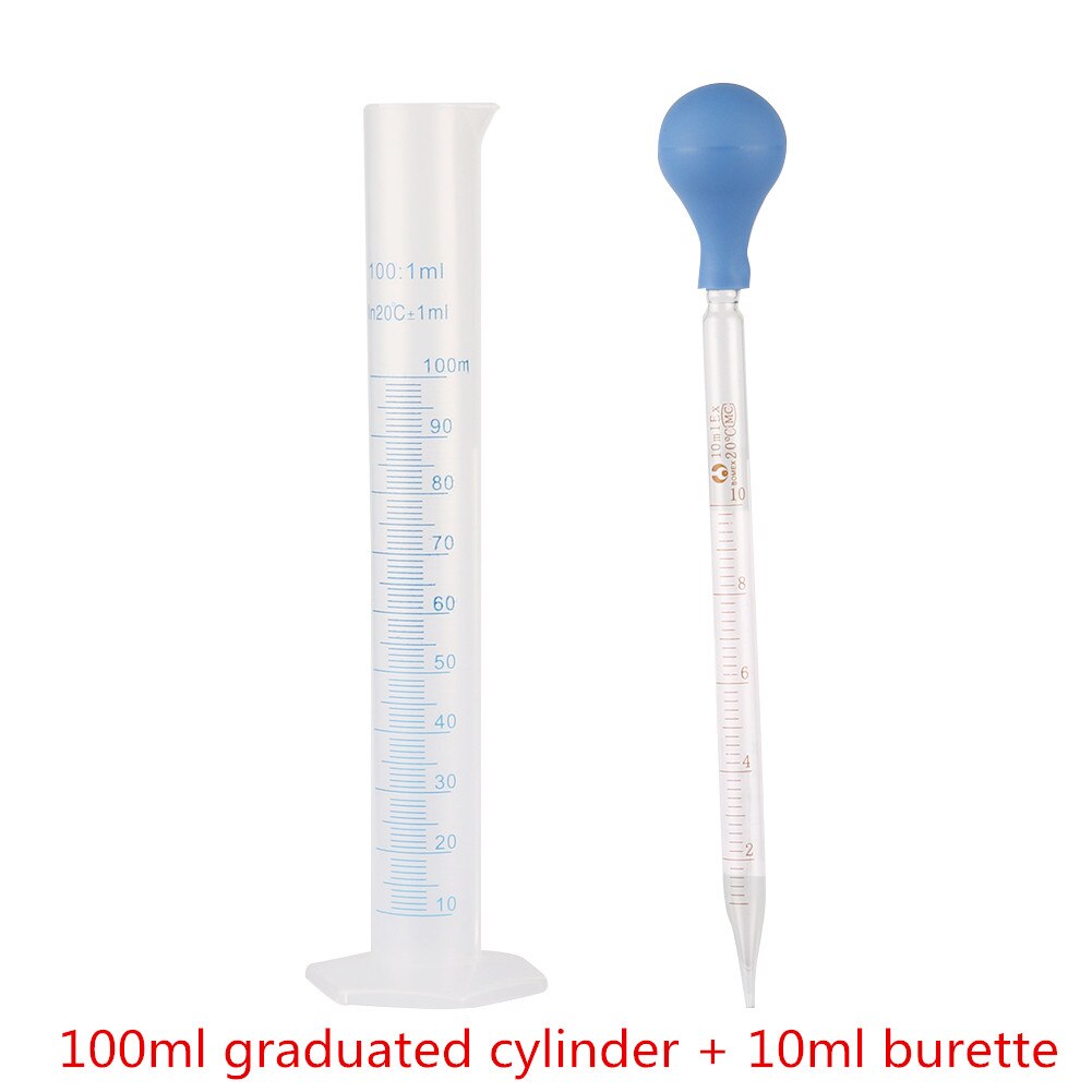 5ml 10ml Rubber Head Glass Dropper And 100ml Measuring Cylinder Kit Glass Pipette With Scale Line Chemistry Laboratory Dropper