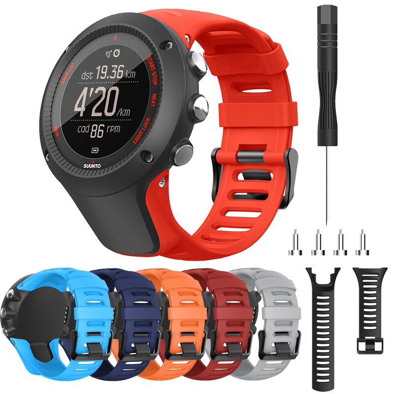 24mm Silikonowy sportowy pasek zamienny do zegarka Suunto Ambit 3 / Ambit 2 / Ambit 1 Inteligentny zegarek Bransoletka na rękę Pasek do zegarka