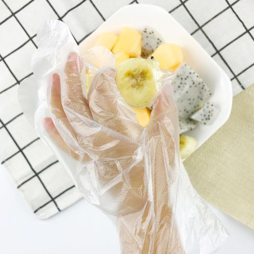 Bolsa de 100 guantes desechables multifuncionales, guantes desechables transparentes para lavar platos, cocina de jardín para niños