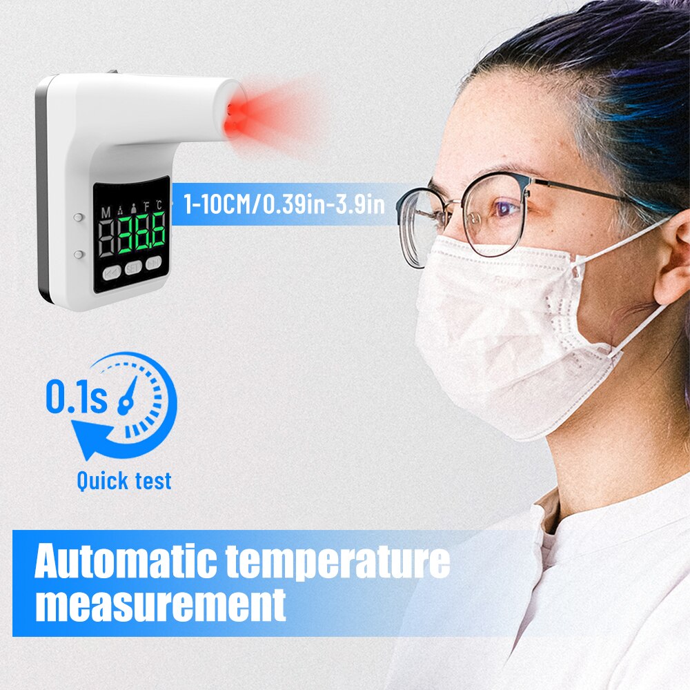 Bluetooth-compatible Wall Mounted Thermometer Infrared Non-contact Digital Thermometer Fever Thermometer for Home Office School