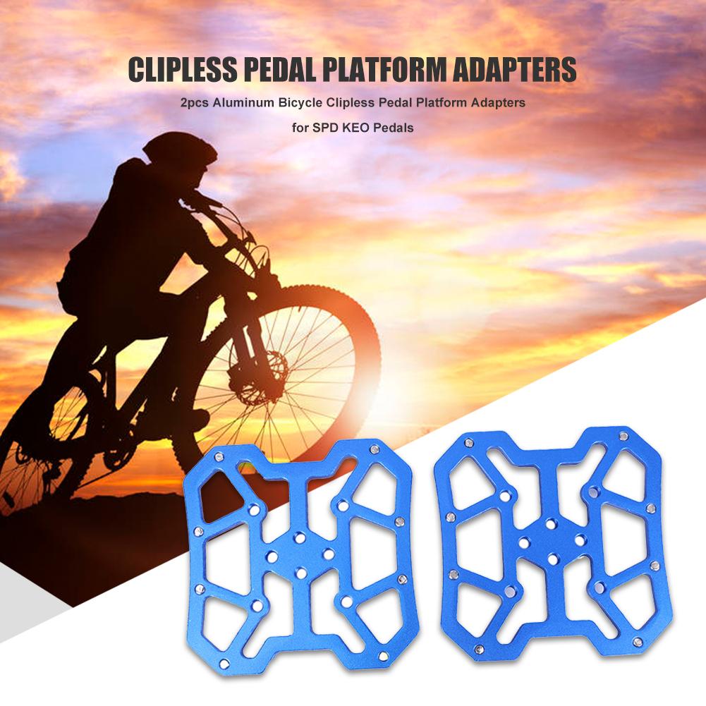 2pcs Aluminum Alloy Bicycle Clipless Pedal Platform Adapters for SPD KEO Pedals MTB Mountain Road Bike Accessories