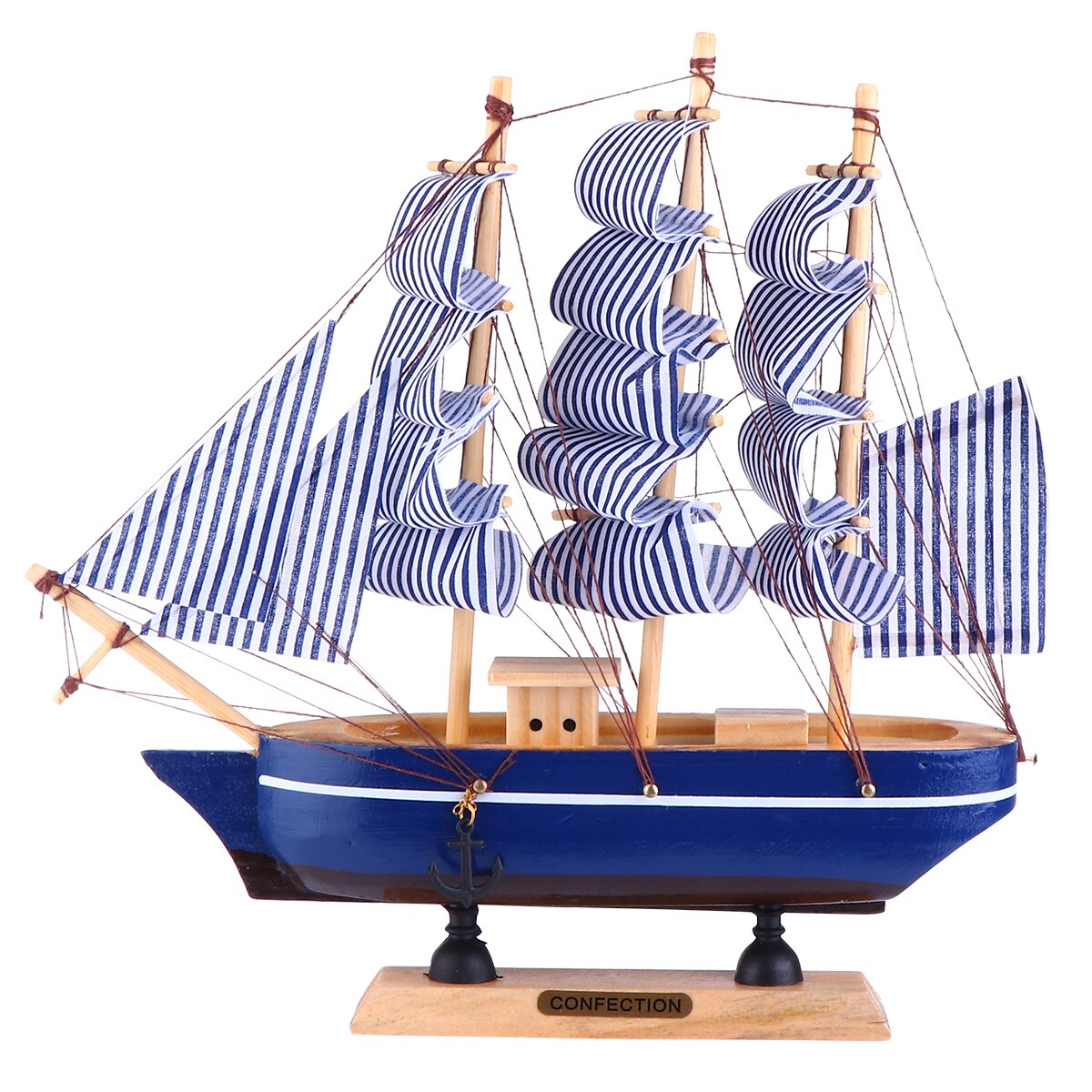 1pc chique nieuwe woonaccessoires van hout, model zeilboot