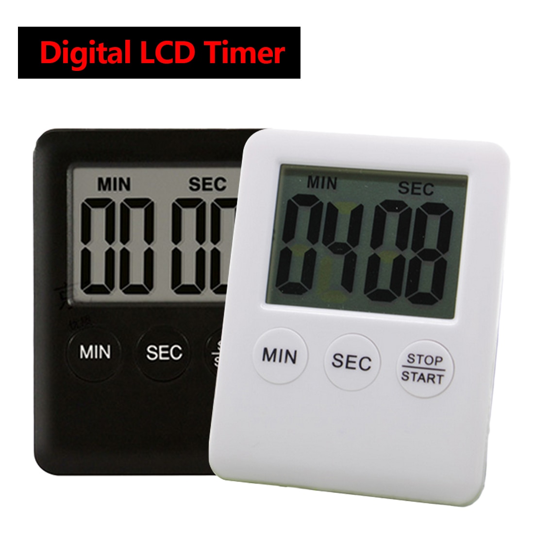 Multifunctional Super Thin LCD Digital Screen Kitchen Timer Square Cooking Count Up Countdown Alarm Magnet Clock Temporizador