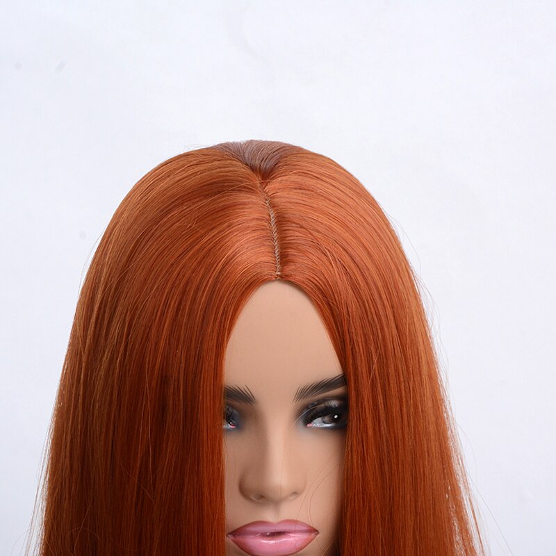 QQXCAIW Women Medium Long Straight Cosplay Dark Or... Grandado