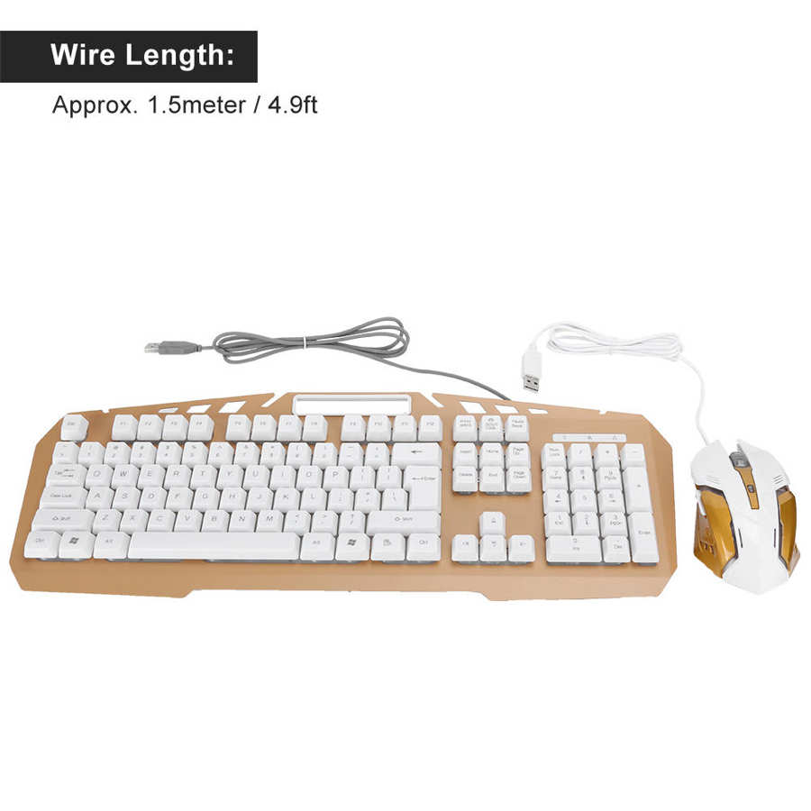 USB Wired Keyboard Mouse Combos with Backlight Gaming Keyboard Mouse Computer Office Keyboard Mouse Set for Desktop Laptop