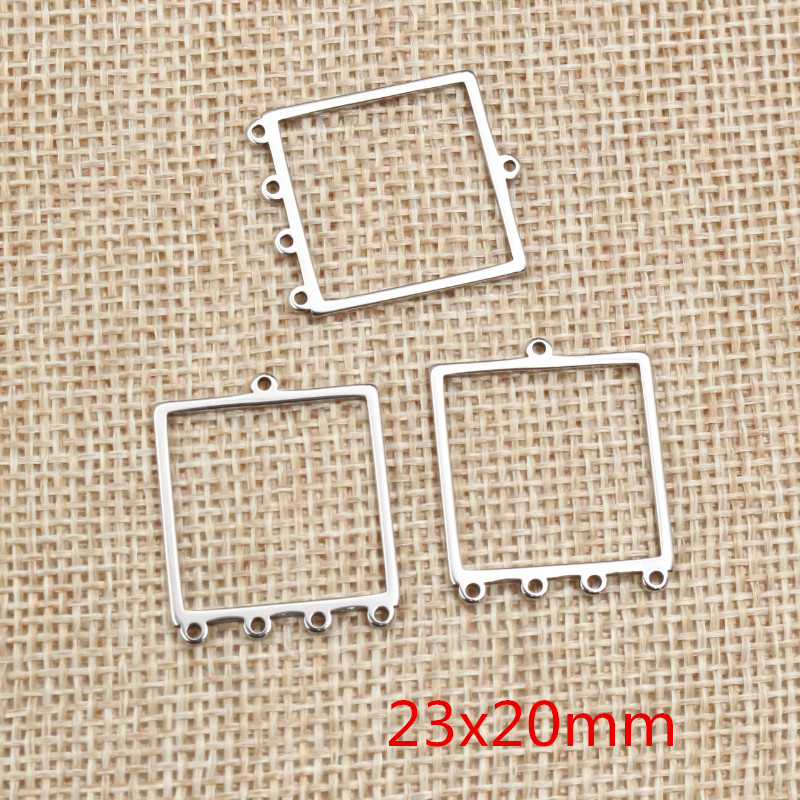 10pcs/lot 316 Stainless Steel Charms Geometry Metal Stamping Blanks DIY Porous Connector Pendant Necklace Earring Accessories: Red