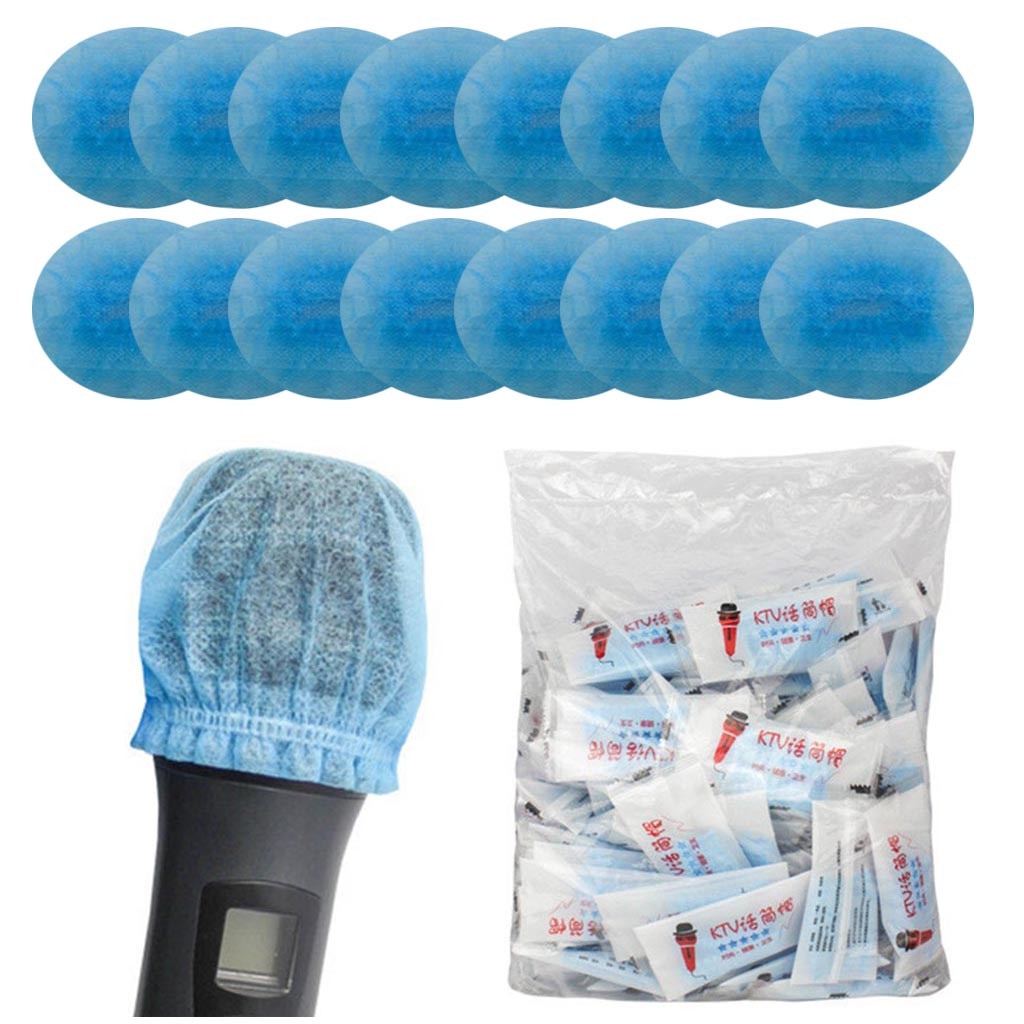400PC Disposable Microphone Cover Of Non-woven Fabric Resistant to Sputtering Dust-Proof Microphone Cover for KTV Supplies: Default Title
