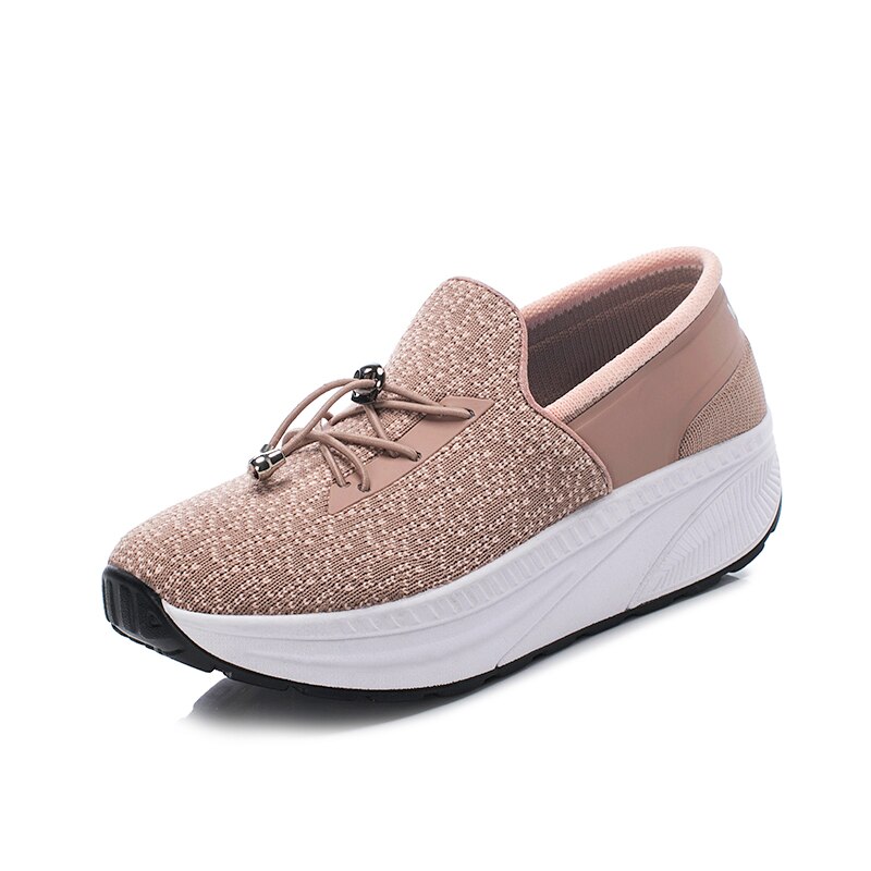 Autumn Shake Toning Shoes Women Platform Shoes Mujer Body Shaping Fitness Shoes Slimming Swing Sneakers for Female: Pink / 36