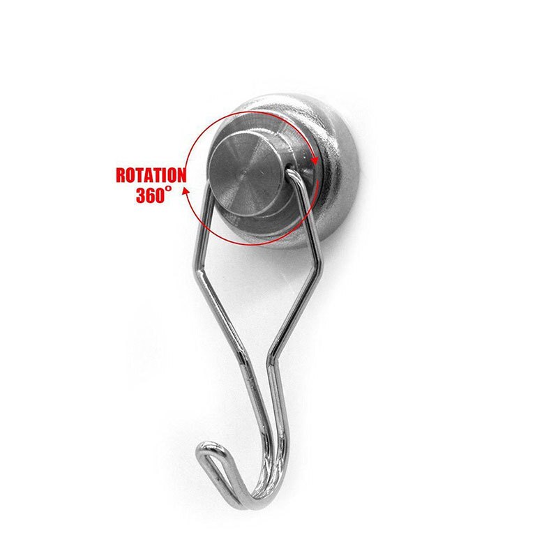 4 stuks zilveren sterke neodymium magneet 360 graden roterende magnetische haak permanente magneet hanger sleutelhanger koelkasthangers