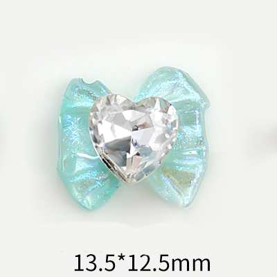 10 Uds. De abalorios para uñas de Sailor Warrior Moon 3D, lazo rosa brillante para niñas, gemas de diamante blanco, diamantes de imitación para uñas, piezas de uñas de japonés: Verde militar