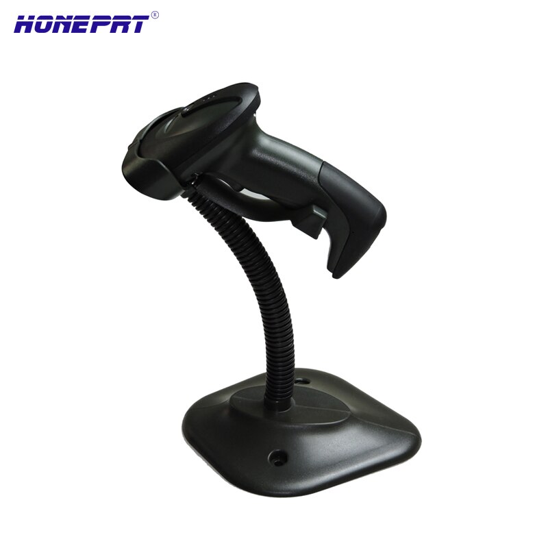 1D wired barcode scanner with stand