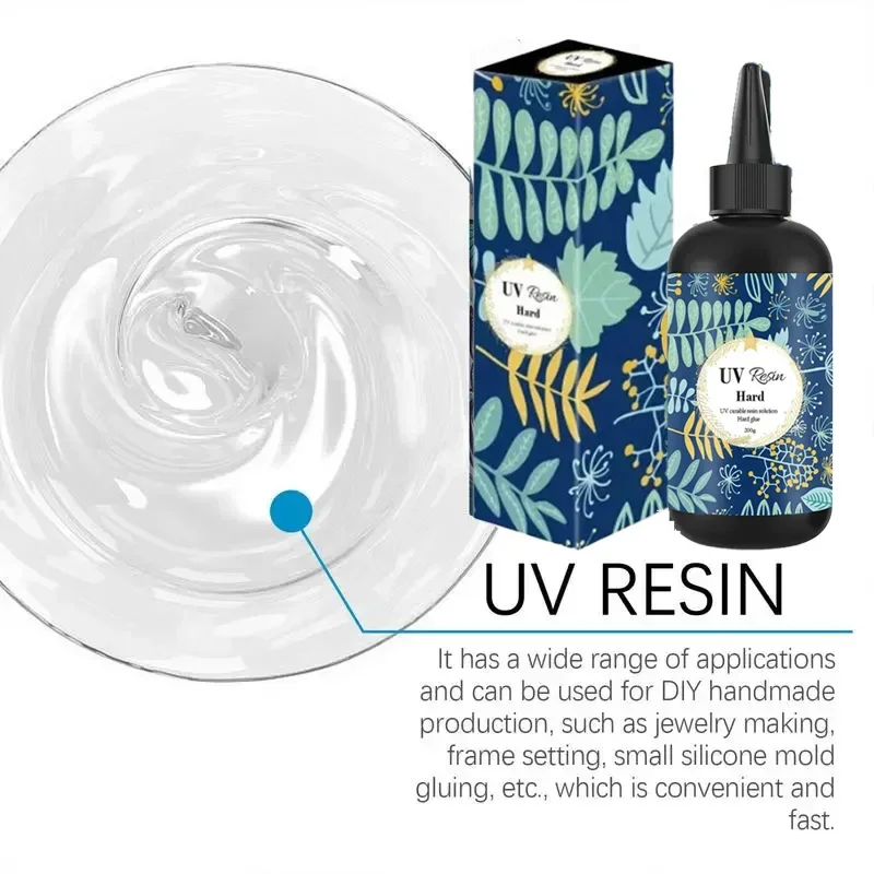 UV-hartsiliima 10-100g Väritön Läpinäkyvä Ultraviolettineste Askarteluun DIY Korujen Valmistukseen