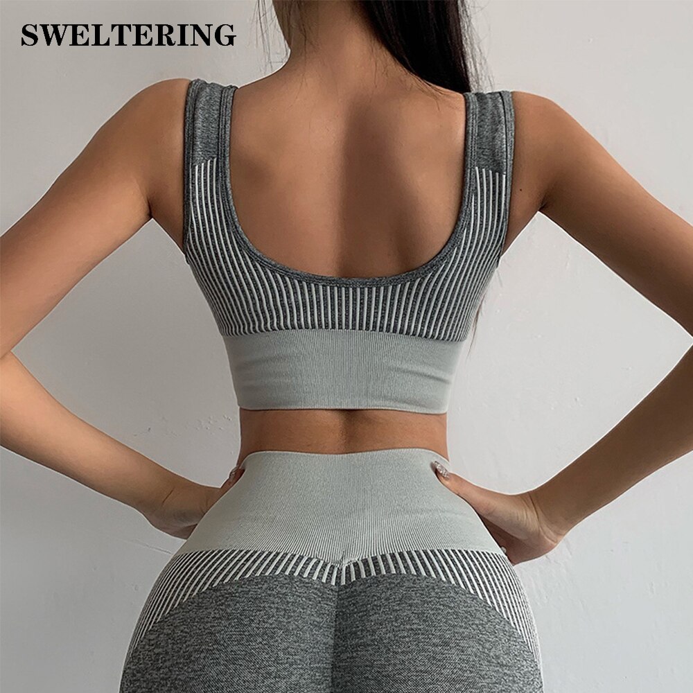 Deportes Bras de Yoga mujeres Yoga chaleco ropa interior sujetador sin aros ni costuras Top para las mujeres de gimnasio de alto impacto empujar formación sin marco