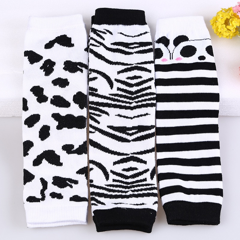 Baby Beenwarmers Baby Jongens Meisjes Leggings Panty Peuter knielange Gestreepte Zebra Gestreepte Beenwarmer Panda Zwart Wit sokken