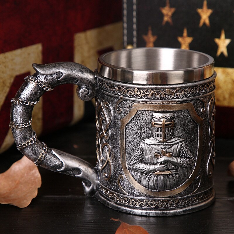 Middeleeuwse Tempeliers Crusader Knight Mok Pak Van Armor Ridder Van De Cross Bier Stein Tankard Koffie Cup