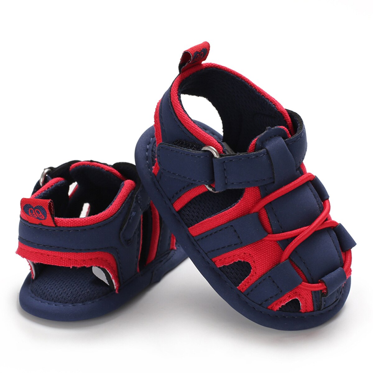 0-18M Color Patchwork Soft PU Leather Cloth Baby Sandals Girls Boys Newborn Toddler Buckle Strap Sandals for Prewalker