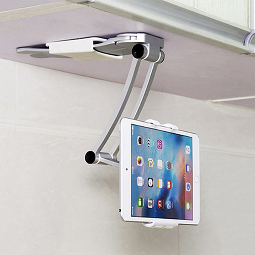 Kitchen Mobile Phone Holder Stand For IPhone IPad Adjustable Metal Desktop Tablet Holder Universal Cell Foldable Stand
