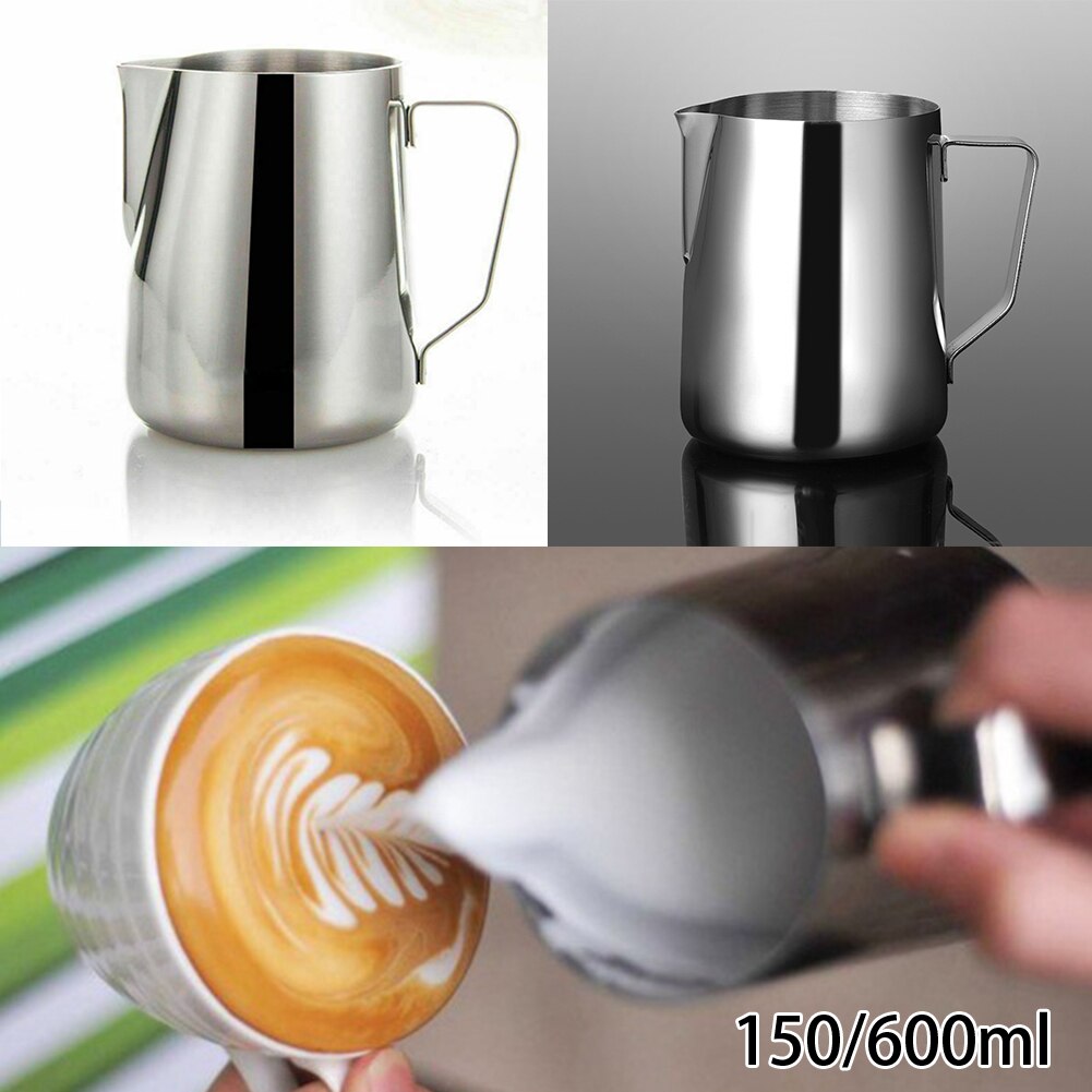 Stainless Steel Milk Jug Frothing Frother Coffee Latte Pitcher Measure Cup Milk Jug Frothing Coffeeware Cafe Cafetera