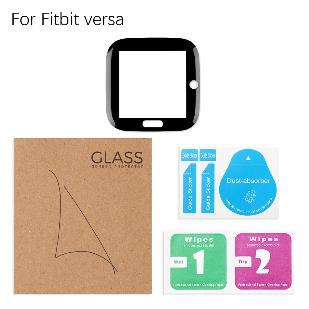 Película protectora 3D de cobertura completa para Fitbit Versa 2 3 Sense, Protector de pantalla de reloj inteligente, cristal de fibra suave transparente HD, 1 ud.