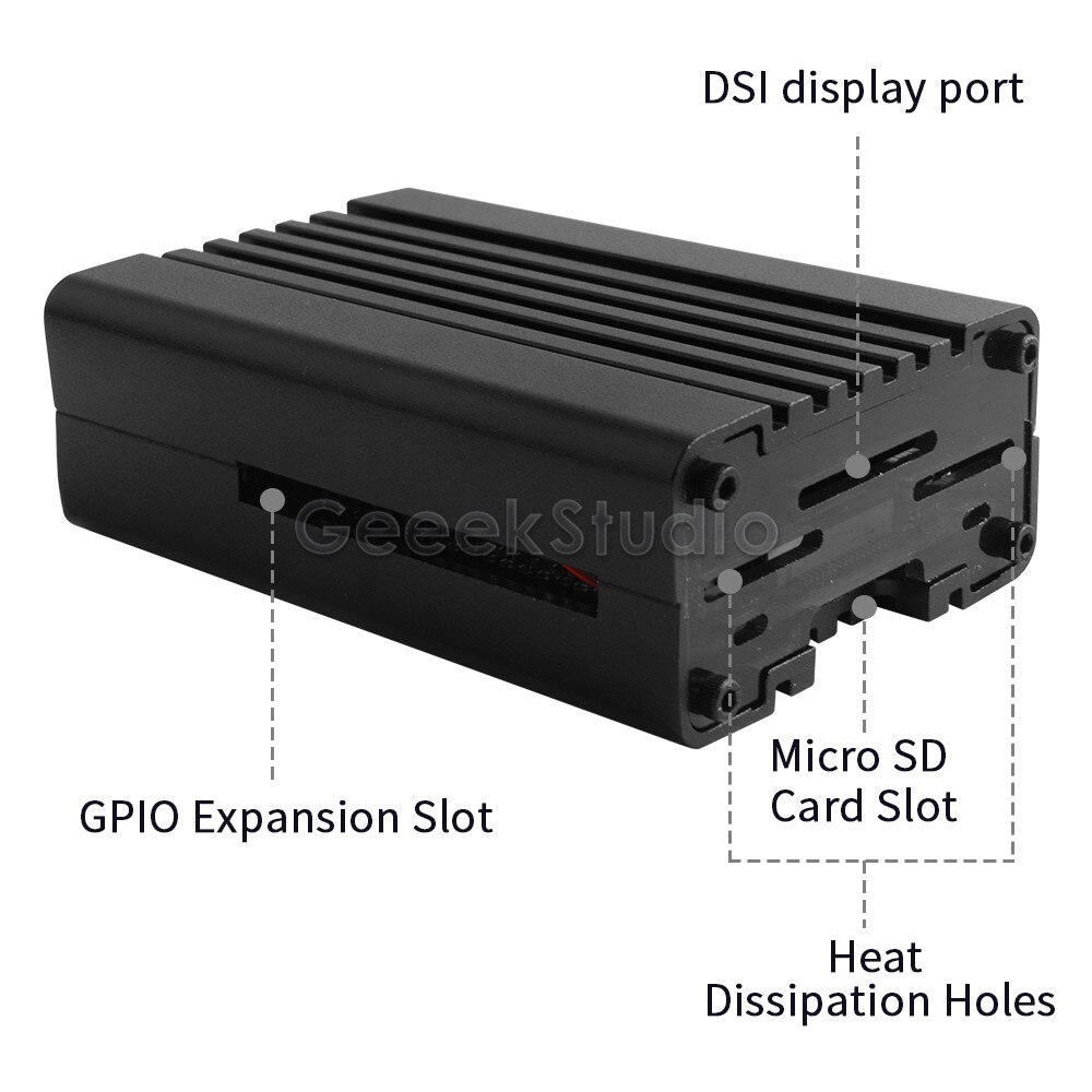 Nero CNC in Lega di Alluminio allegato Caso Borsette Copertura per lampone pi 4 Ventola Di Raffreddamento dissipatori di Calore per lampone pi 4B