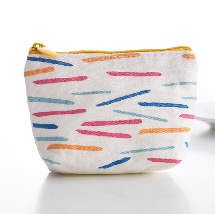 Sac à main en toile pour femmes et filles, petit porte-monnaie en toile, avec fermeture éclair, petit étui pour pièces de monnaie support de pochette, Mini porte-monnaie tendance: D