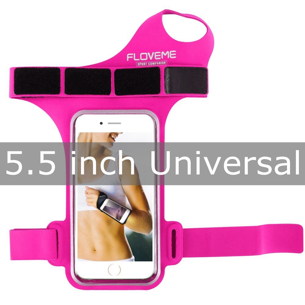 FLOVEME Riding Sports Armband For iPhone XR X XS MAX 7 Holder Band Cover For Running Phone Carrying Case For Huawei P30 P20 P10: Hot Pink