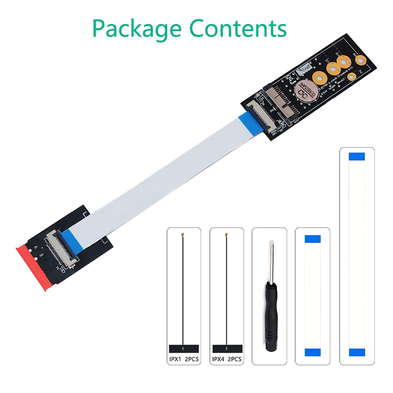 12+6- pin till m .2- tangent a + e-adapterkabel för trådlöst wifi-kort för mac os och hackintosh