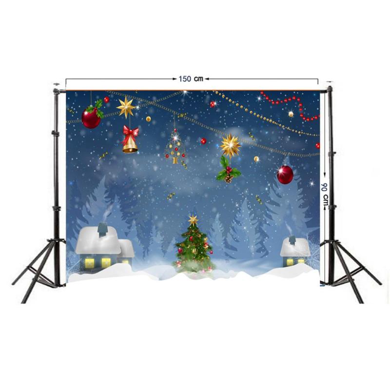 0.9 x 1.5m kerstachtergronddoek, fotodoek, realistisch/cartoon feestfotostudiostof, decoratie-accessoires: M