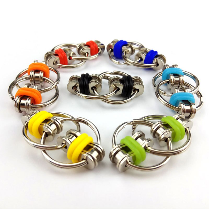 New Metal Puzzle Chain Fidget Toy for Autism Chain Fidget Toy Stress allevia ADHD Top Puzzle Spinner a mano portachiavi giocattoli sensoriali
