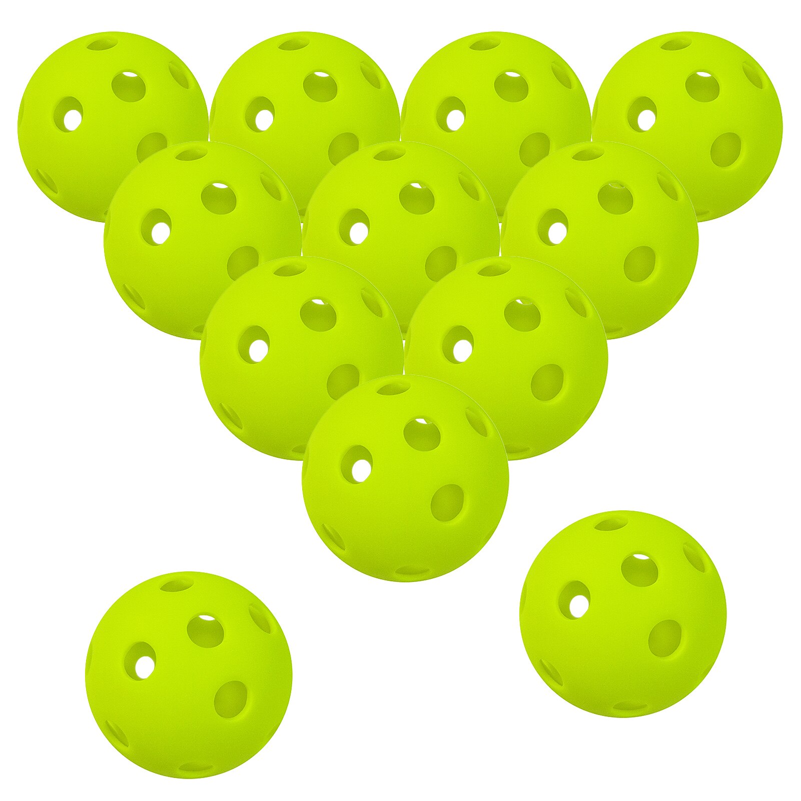 6 Packs 26 Holes Indoor Pickleball Balls for Indoor Court: Green 12PCS
