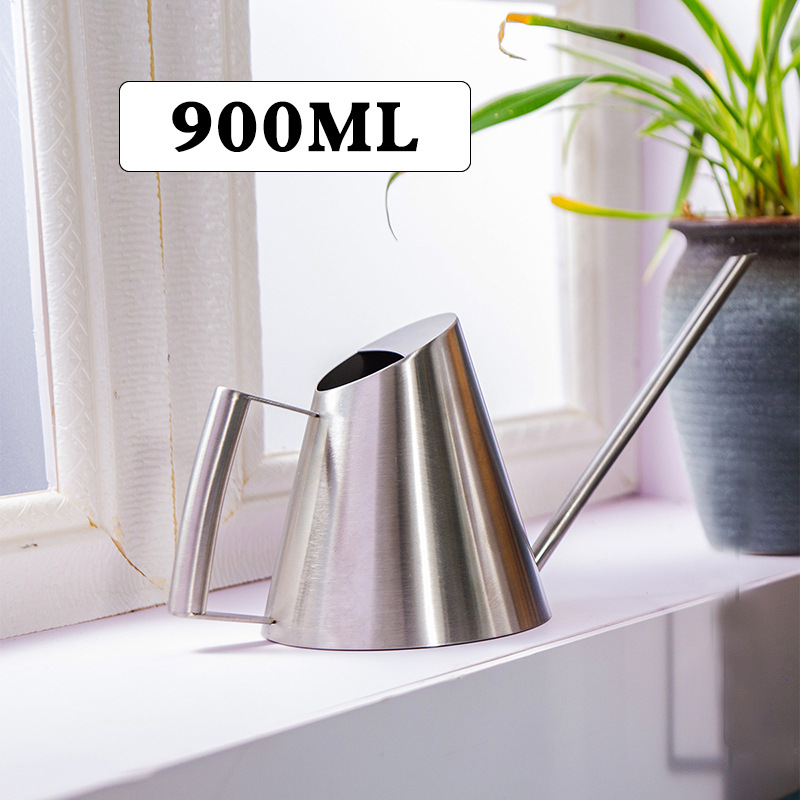 Arrosoir multifonction en acier inoxydable 900, 304 ml, à longue bouche, bidon d'eau ménager Vintage, accessoires de jardin