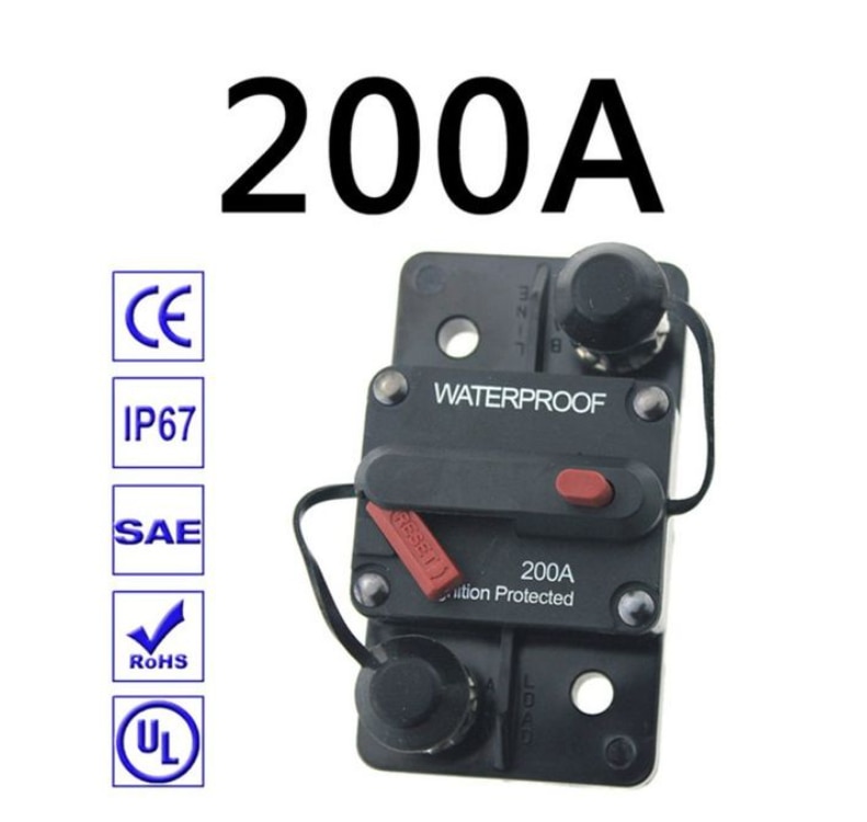 BYGD Afbryder - 30A-300A - Vandtæt Reset Sikring - 12-48V DC til Bil, Båd: Rød