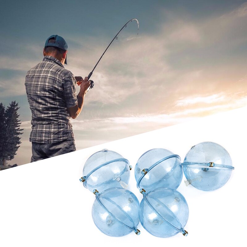 Boya de pesca duradera perforada para exteriores, accesorios redondos de agua de río, Bola de mar, aparejos terminales prácticos, boya de burbuja, 5 unids/paquete