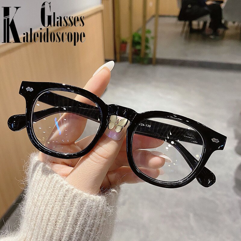 Men Anti Blue Light Glasses Frame Women Retro Eyeglasses Frames Ladies Candy Color Optical Spectacle Green Frame