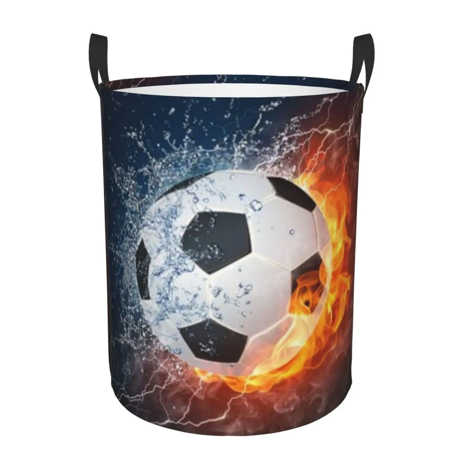 Foldable Laundry Basket For Dirty Clothes Soccer Balls Sport Football Pattern Storage Hamper Kids Baby Home Organizer