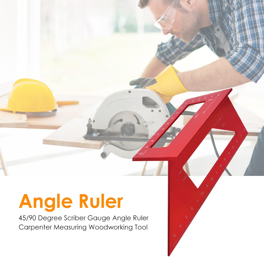 Multifunctional Woodworking Square 45/90 Degree Gauge Angle Ruler Measuring Woodworking Tool Angle Protractor Miter Triangle