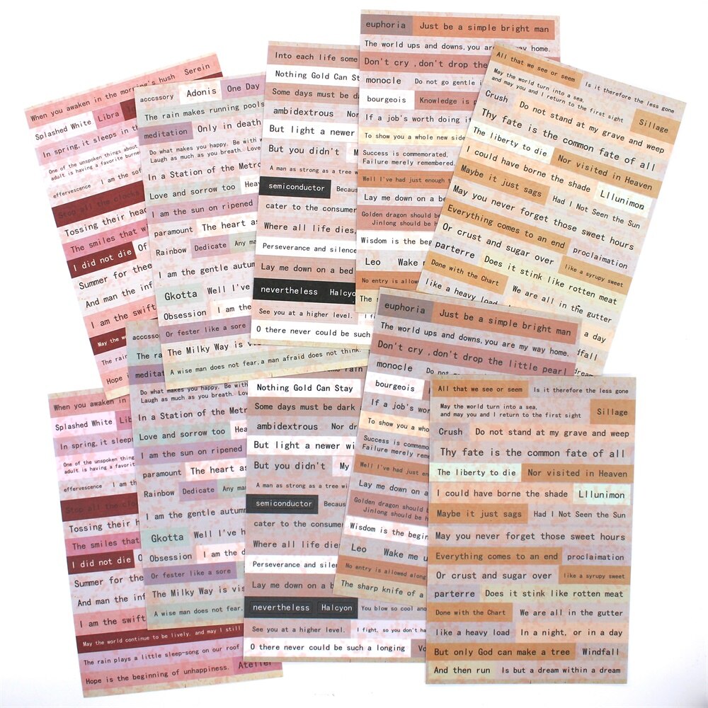KSCRAFT 10pcs Words Stickers for Scrapbooking DIY Projects/Photo Album/Card Making Crafts