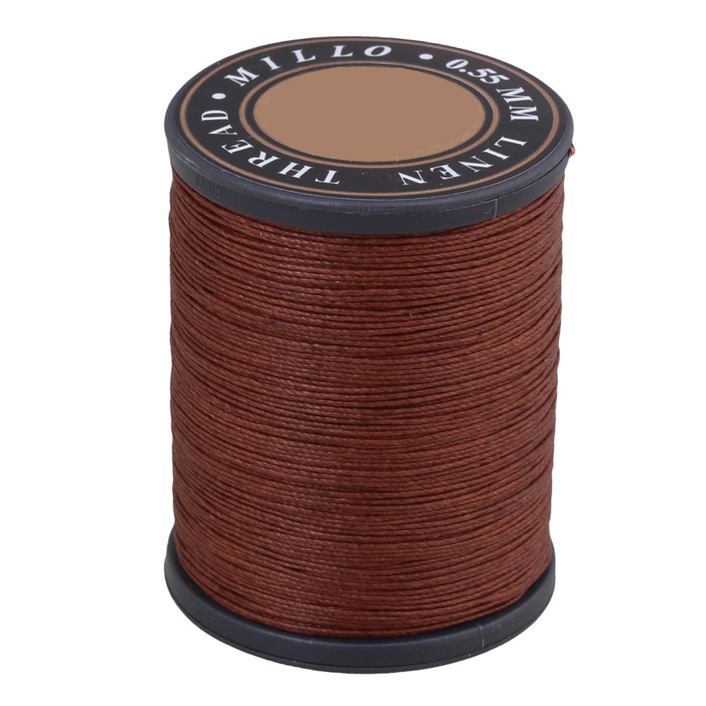 0.55mm 150m Dark Brown Flax Waxed Linen Sewing Stitching Thread Cord