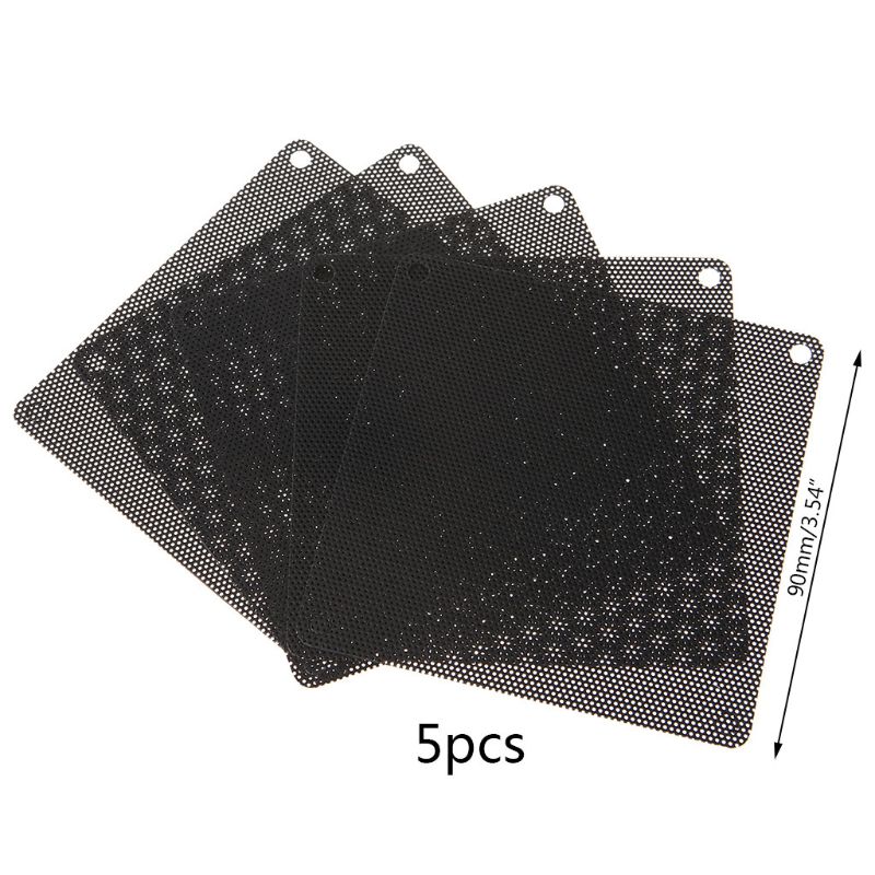 5PCS PC Computer Case Fan Cooler Dust Filter Dustproof Mesh 140mm Cuttable PVC Black: 5PCS 90mm