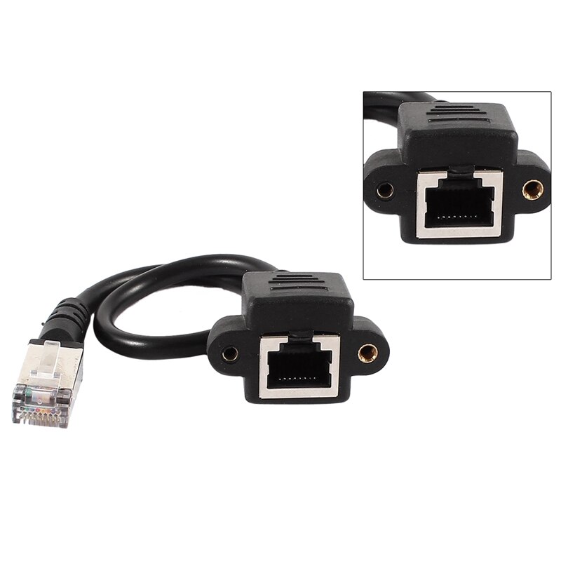 RJ45 メスオスアダプタネットワーク拡張ケーブルパネルマウント 27 センチメートル