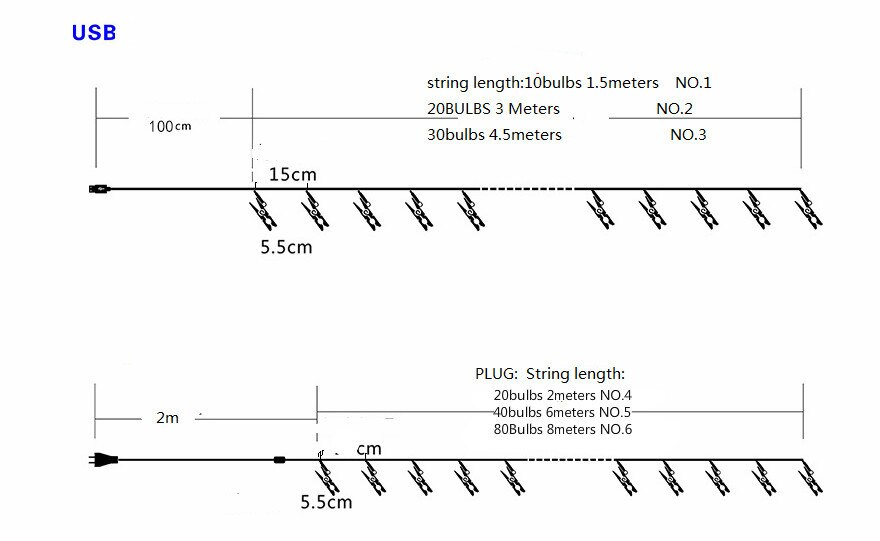 LED foto Clip lampe Schnur kreative schlafzimmer blinken dekorative lichter hintergrund Zauberstab Clip Party foto Clip USB kleine laterne: Stecker Nein4