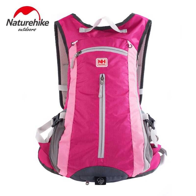Naturehike waterproof cycling backpack with helmet cap pocket frameless outdoor camping backpack running hydration water bags: Rose