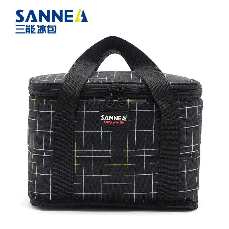 Sanne 9L Geïsoleerde Thermische Zak Grote Capaciteit Voedsel Verse Houden Lunchbox Koeltas Waterdichte Picknick Reizen Opslag Ice tas: CL8109- Black