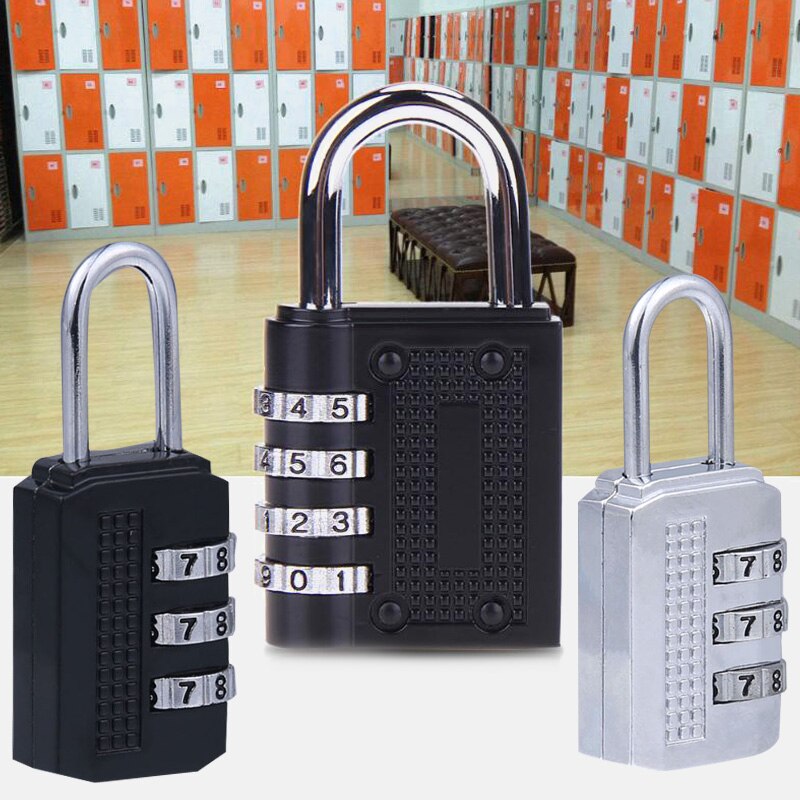 Outdoor Gym Security Code Lock, Weatherproof Security Padlock, Black, 4 Digit Combination, 80x43x14mm