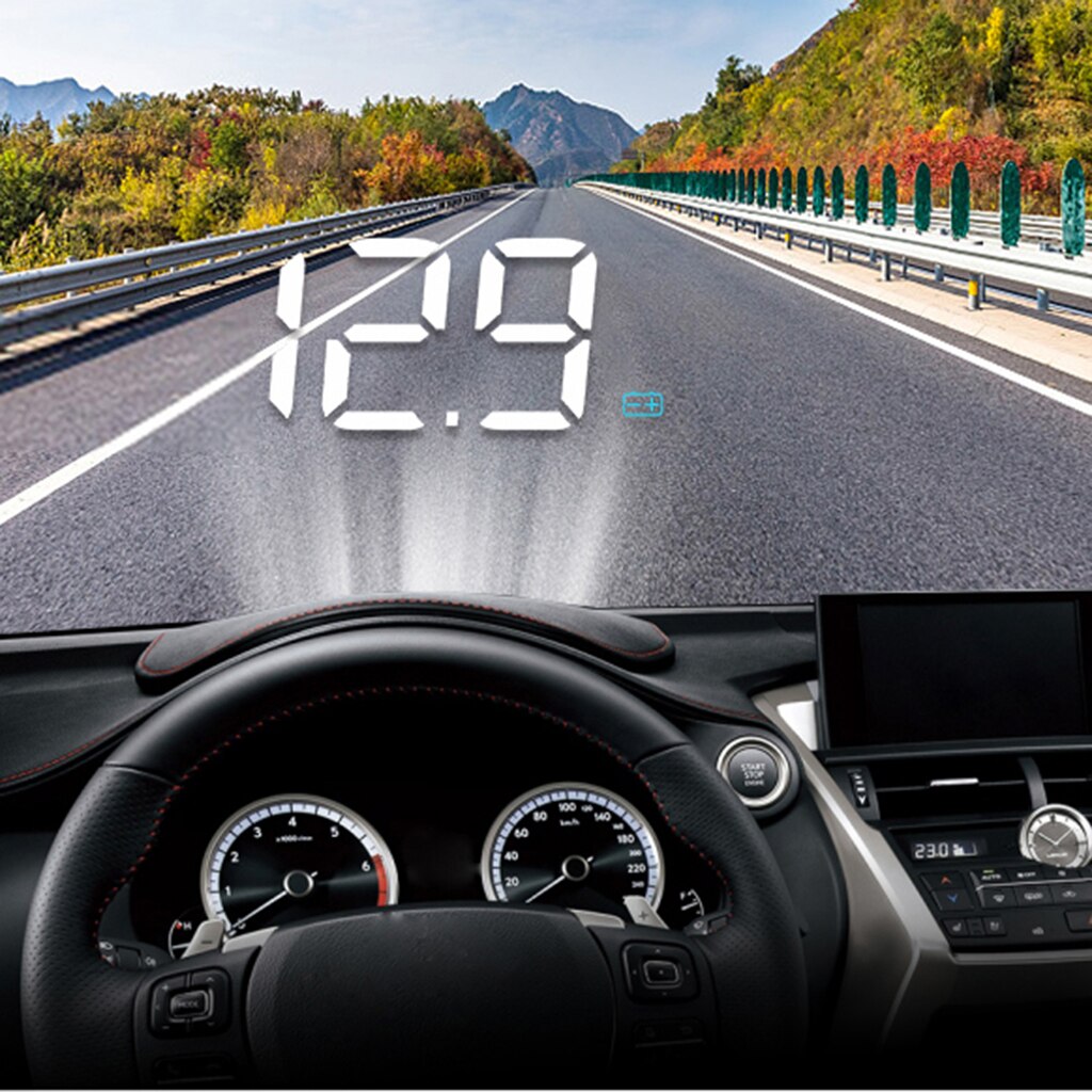 Proyector de parabrisas de advertencia de exceso de velocidad, pantalla Hud de estilo de coche, KM/H MPH