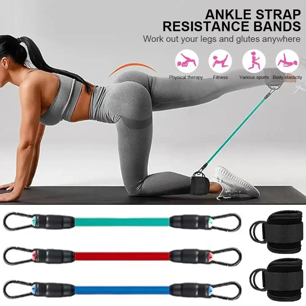 Ankle Straps Resistance Bands Set Fitness Workout Exercise Equipment Ankle Weight Yoga Elastic Fitness Band For Gym Man Woman